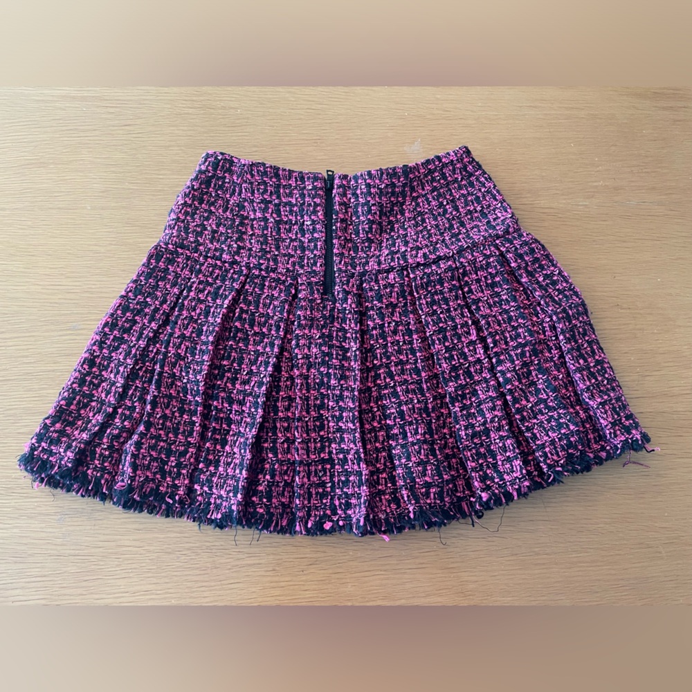Alice + Olivia Pink and Black Tweed Mini Skirt - Picture 4 of 5